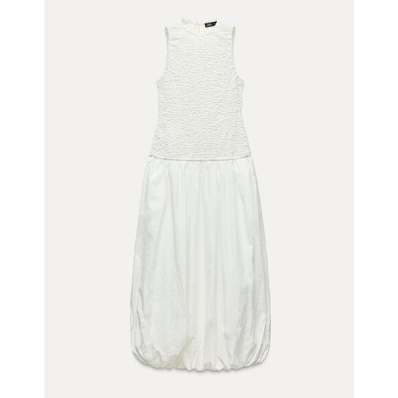 ZARA 100% COTTON POPLIN BALLOON DRESS Size XS New with Tags! - Picture 3 of 9